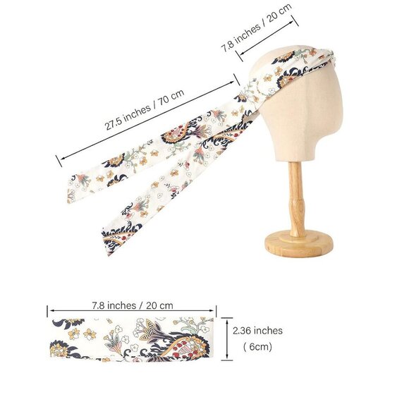 Long Head Wraps Bands Silk Chiffon 3PCS Non Slip Stylish Hair Accessories